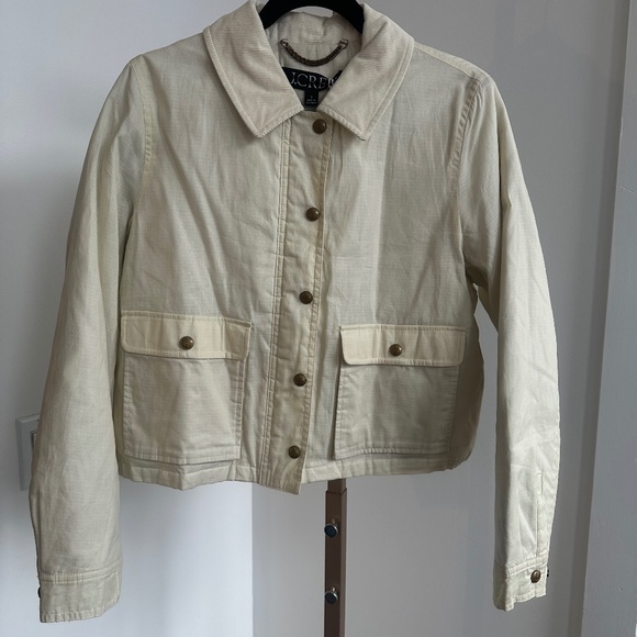 J.CREW, Ivory Cropped Barn Jacket, MSRP $228, NWT - Picture 2 of 15